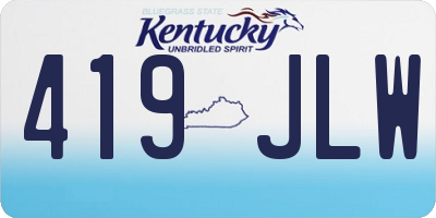 KY license plate 419JLW