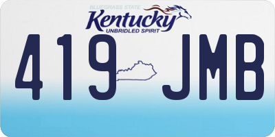KY license plate 419JMB
