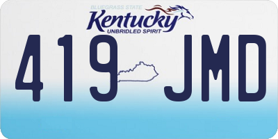 KY license plate 419JMD