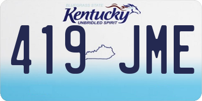 KY license plate 419JME