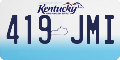 KY license plate 419JMI
