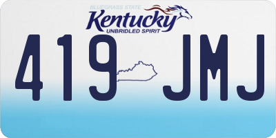 KY license plate 419JMJ
