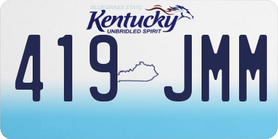 KY license plate 419JMM