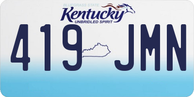 KY license plate 419JMN
