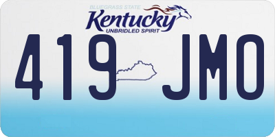 KY license plate 419JMO