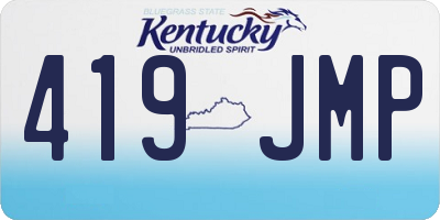 KY license plate 419JMP