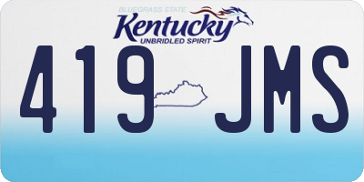 KY license plate 419JMS