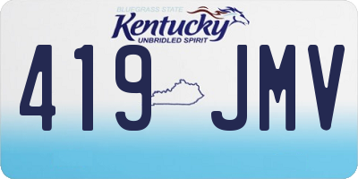 KY license plate 419JMV