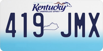 KY license plate 419JMX