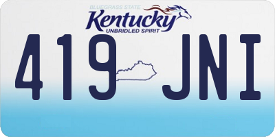 KY license plate 419JNI