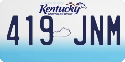 KY license plate 419JNM