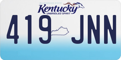 KY license plate 419JNN