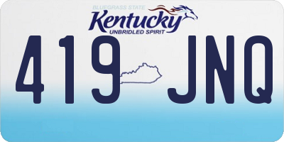 KY license plate 419JNQ