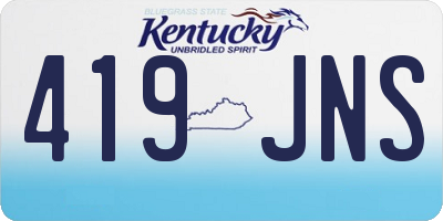 KY license plate 419JNS