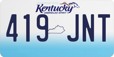 KY license plate 419JNT