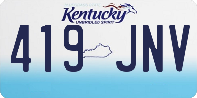 KY license plate 419JNV