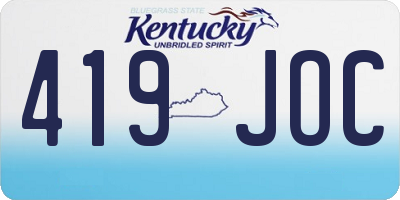 KY license plate 419JOC