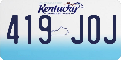 KY license plate 419JOJ
