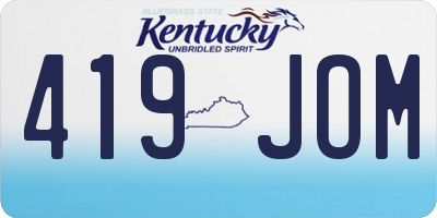 KY license plate 419JOM