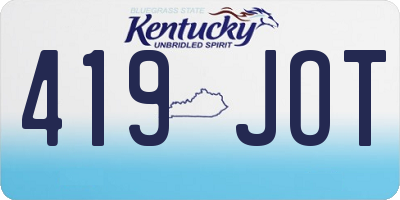 KY license plate 419JOT