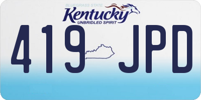 KY license plate 419JPD