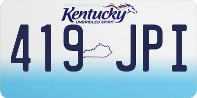 KY license plate 419JPI
