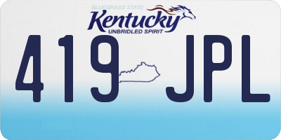 KY license plate 419JPL