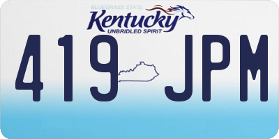 KY license plate 419JPM