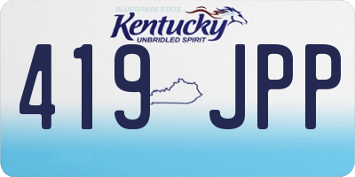 KY license plate 419JPP