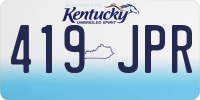 KY license plate 419JPR