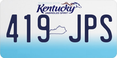 KY license plate 419JPS