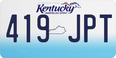 KY license plate 419JPT