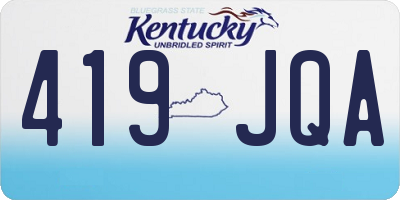 KY license plate 419JQA