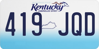 KY license plate 419JQD