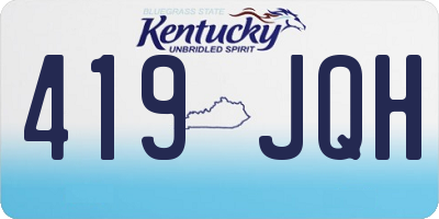 KY license plate 419JQH