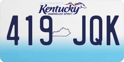 KY license plate 419JQK