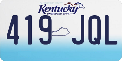 KY license plate 419JQL