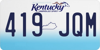 KY license plate 419JQM