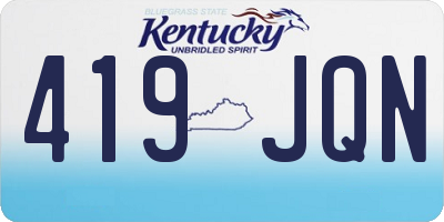 KY license plate 419JQN
