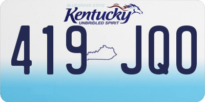 KY license plate 419JQO