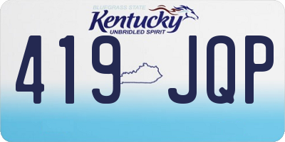 KY license plate 419JQP