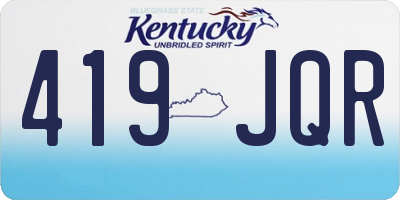 KY license plate 419JQR