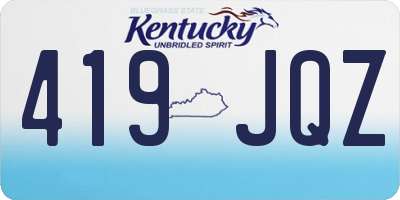 KY license plate 419JQZ