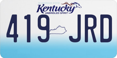 KY license plate 419JRD