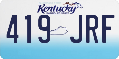 KY license plate 419JRF