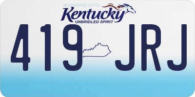 KY license plate 419JRJ
