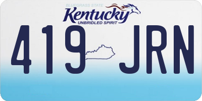 KY license plate 419JRN