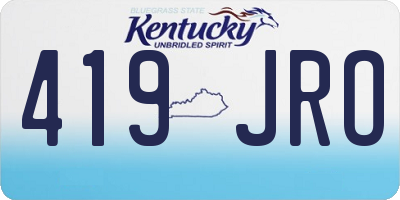 KY license plate 419JRO