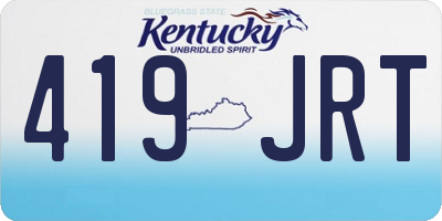 KY license plate 419JRT