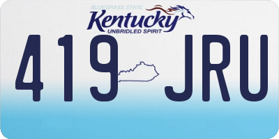 KY license plate 419JRU
